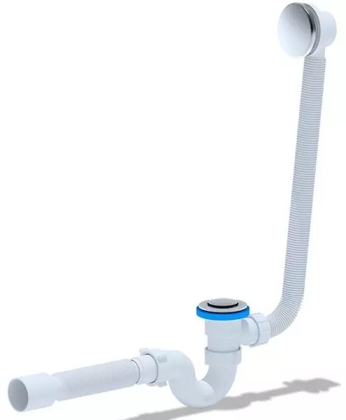 Сифон для ванны слив-перелив «АНИпласт» EC155S с гофрой хром Клик-клак