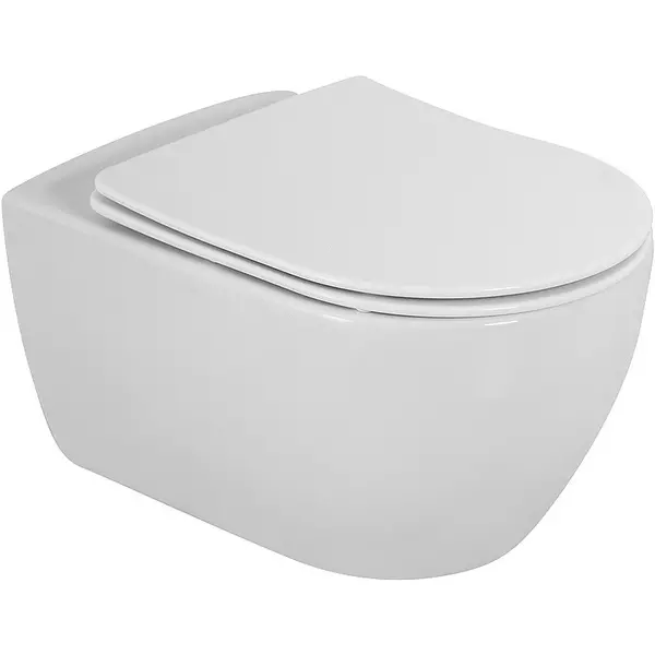 

Подвесной унитаз безободковый «Cezares» Comfort CZR-191-TH/BS/CZR-2316-SC белый с сиденьем дюропласт с микролифтом белое