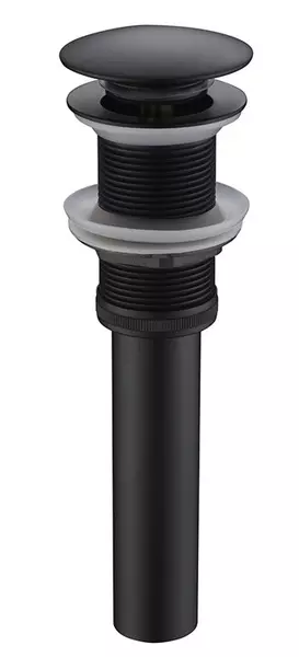 Донный клапан для раковины «Bravat» P6420BW-ENG без перелива с механизмом Клик-Клак чёрный