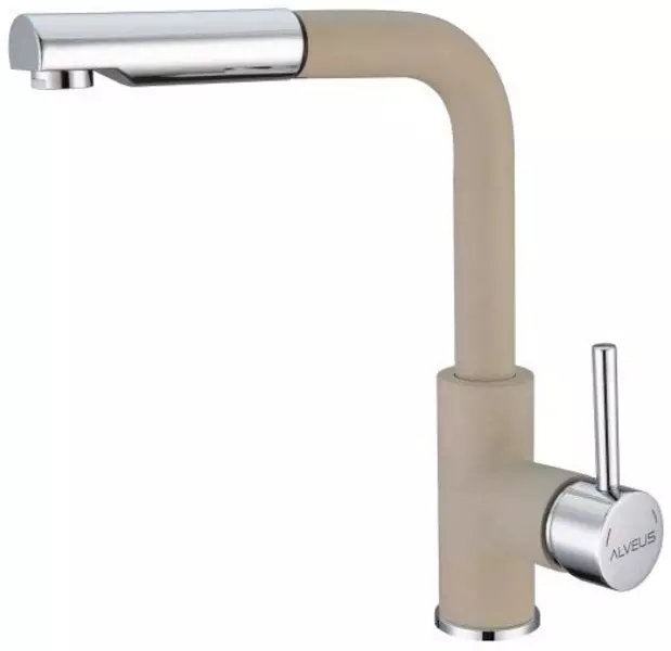 

Смеситель для кухонной мойки «Alveus» Siros G55 1129045 с выдвижным изливом beige