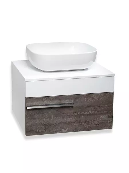 

Тумба с раковиной «Runo» Вудлайн 65 (Moduo 50 Square) подвесная железный камень