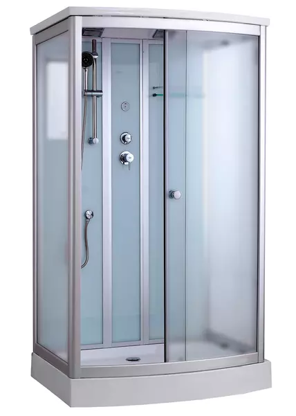 

Душевая кабина «Timo» Standart T-6615 120/90 низкий поддон матовая/белая с серебристым профилем с электрикой