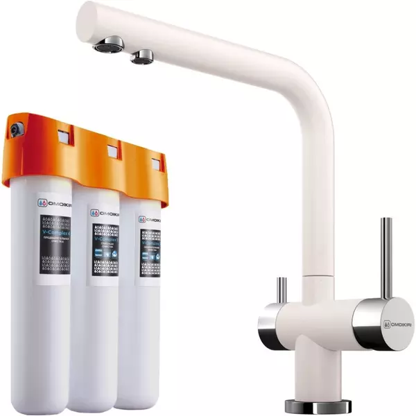 

Смеситель для кухни с подключением к фильтру «Omoikiri» Nagano P-PA+Pure drop Lite пастила