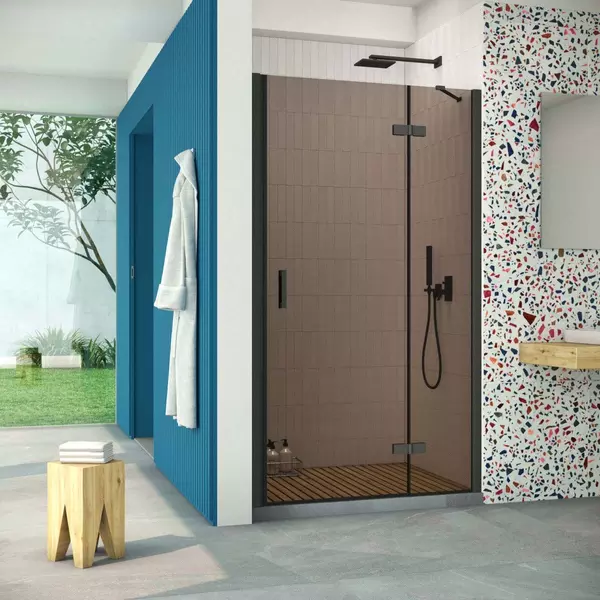 

Душевая дверь «Vegas Glass» AFP Retta 110/199,5 бронза/чёрная матовая правая