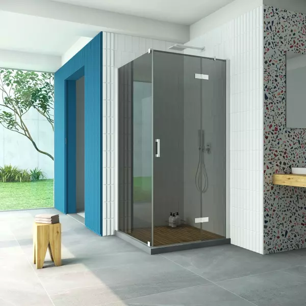 Душевой угол-ограждение «Vegas Glass» AFP-Fis Retta 120/80 графит/белый без поддона правый