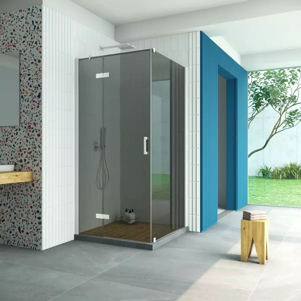 Душевой угол-ограждение «Vegas Glass» AFP-Fis Retta 120/100 графит/белый без поддона левый