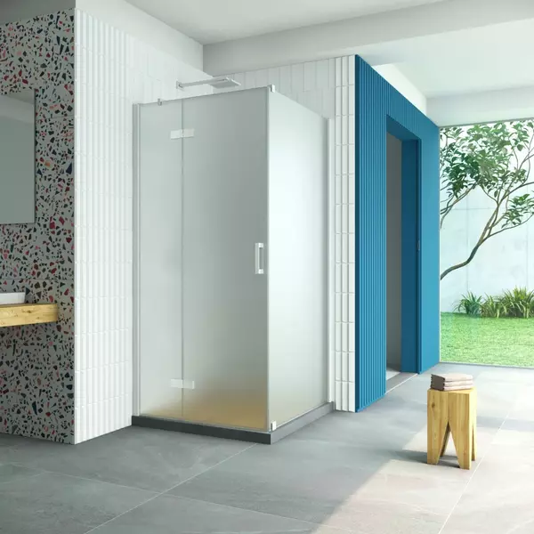 Душевой угол-ограждение «Vegas Glass» AFP-Fis Retta 120/110 сатин/белый без поддона левый