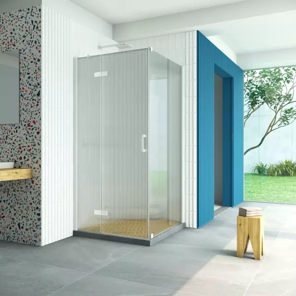 Душевой угол-ограждение «Vegas Glass» AFP-Fis Retta  120/120 Moru/белый без поддона левый