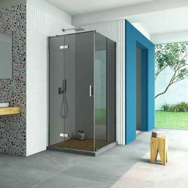 Душевой угол-ограждение «Vegas Glass» AFP-Fis Retta  120/120 прозрачный/глянцевый хром без поддона левый