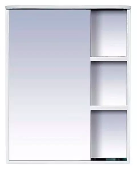 Зеркальный шкаф «Misty» Венера 55 с подсветкой белый левый, цвет без фурнитуры