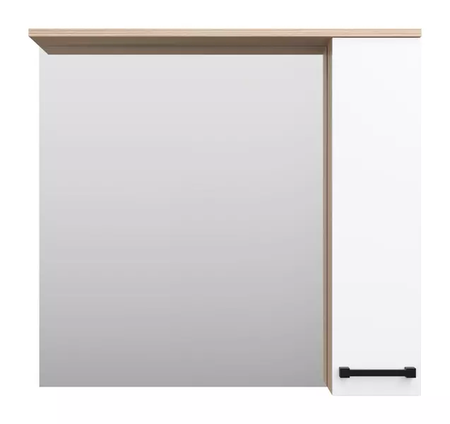 

Зеркало с шкафчиком «Misty» Крафт 80 без света белый/дуб крафт золотой правый
