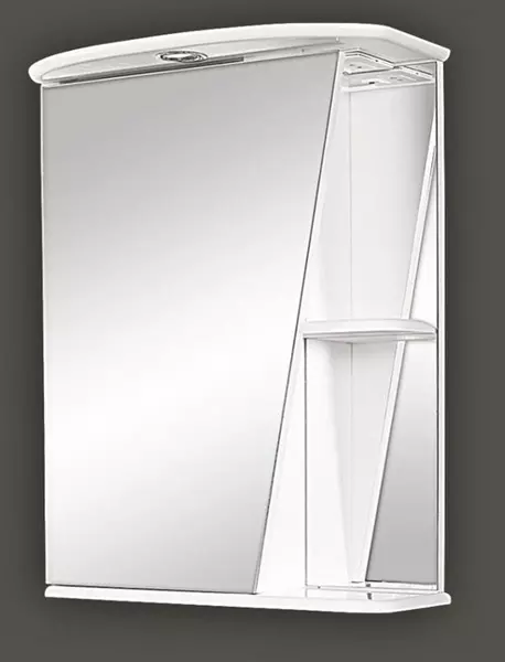 Зеркальный шкаф «Misty» Бриз 55 с подсветкой белый левый, цвет без фурнитуры