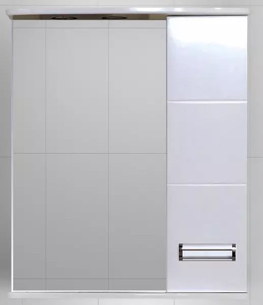 

Зеркало с шкафчиком «Misty» Селена 60 с подсветкой белый правый