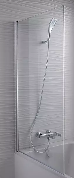 Шторка на ванну стеклянная «Jacob Delafon» Struktura 80/140 прозрачная/хром универсальная