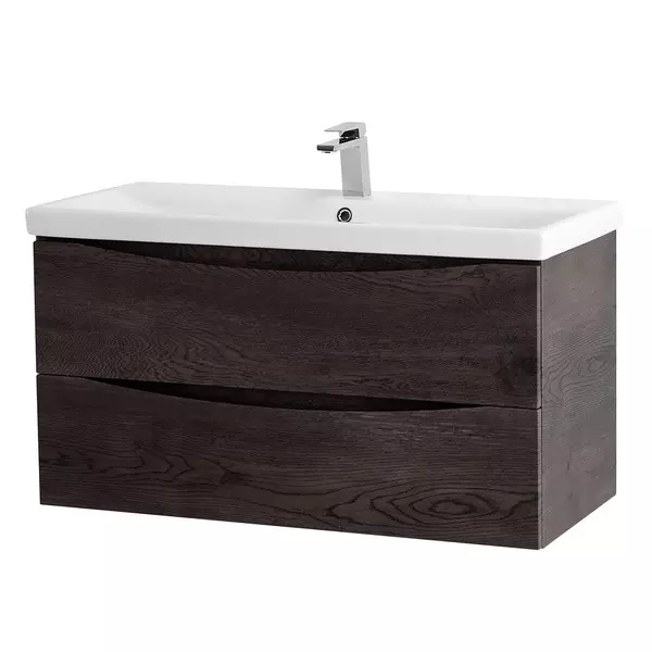 

Тумба с раковиной «Belbagno» Marino 100 (BB-0324-100-LVB) подвесная Rovere Nature Grigio
