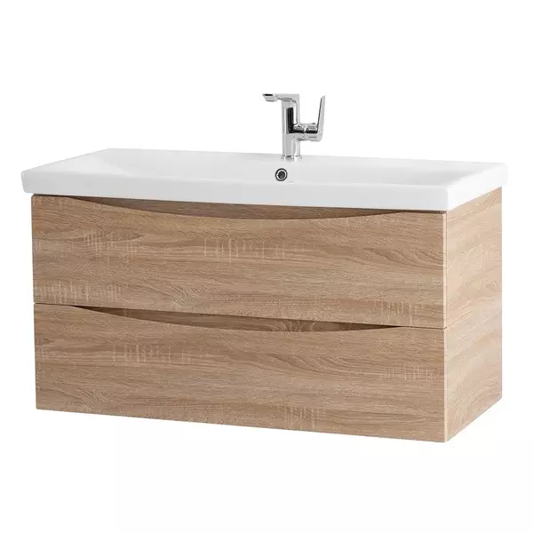 

Тумба с раковиной «Belbagno» Marino 100 (BB-0324-100-LVB) подвесная Rovere Bianco