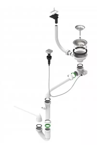 Сифон для кухонной мойки «Alveus» 114-HPV-POPUP хром