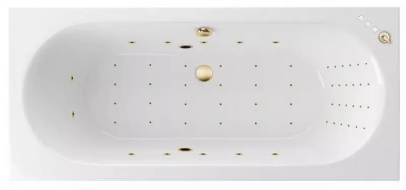 

Гидромассажная ванна акриловая «Excellent» Oceana Slim 170/75 Nano с каркасом с сифоном белая/золото