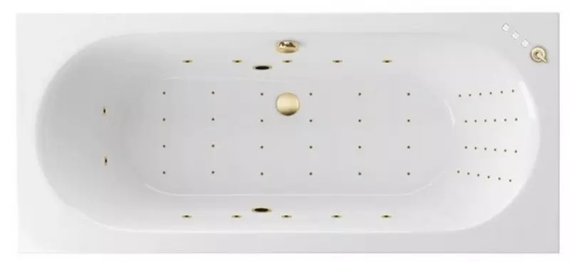

Гидромассажная ванна акриловая «Excellent» Oceana Slim 180/80 Nano с каркасом с сифоном белая/золото