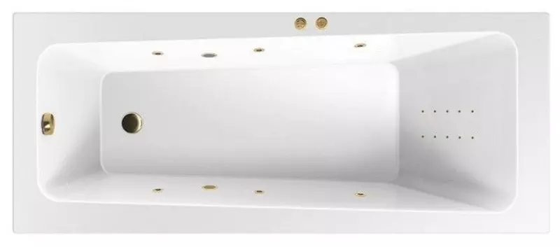 

Гидромассажная ванна акриловая «Excellent» Ava 160/70 Line Nano с каркасом с сифоном белая/золото