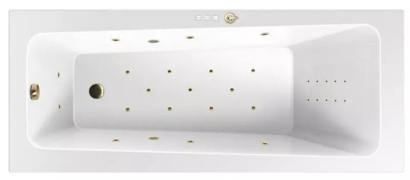 

Гидромассажная ванна акриловая «Excellent» Ava 170/70 Ultra Nano с каркасом с сифоном белая/золото