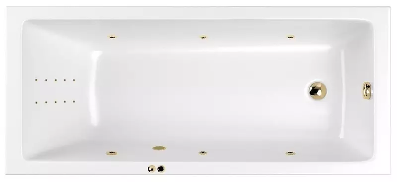 

Гидромассажная ванна акриловая «Whitecross» Wave Slim 170/70 Line Nano с каркасом с сифоном белая/золото