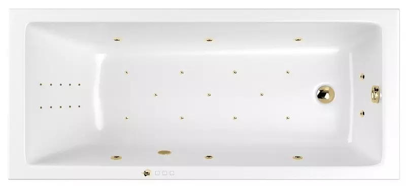 

Гидромассажная ванна акриловая «Whitecross» Wave Slim 170/70 Ultra Nano с каркасом с сифоном белая/золото