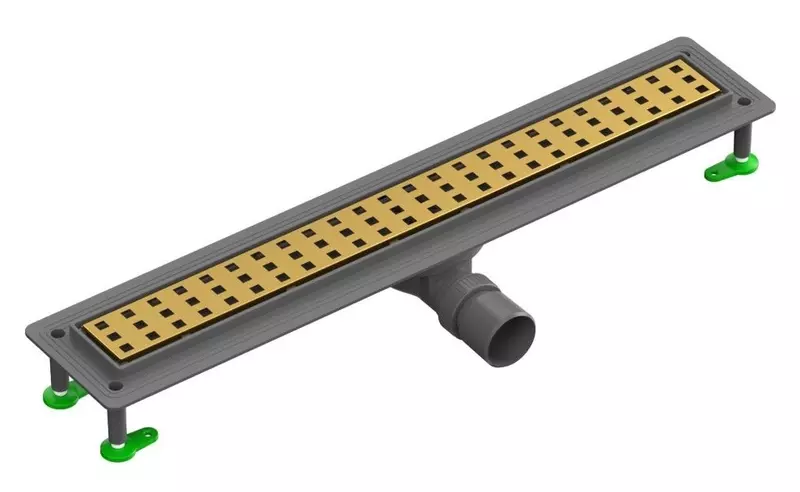

Душевой лоток «CTESI» Square Gold 70 см BK4024640/1 боковой выпуск золото