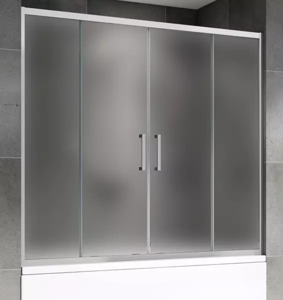 

Шторка на ванну стеклянная «Abber» AG57150M 150/140 150/140 матовая/хром