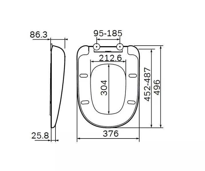 Сиденье для унитаза «AM.PM Plus» Sensation Plus C307851BWH дюропласт с микролифтом белое