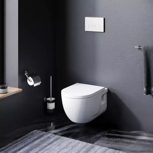 Подвесной унитаз безободковый «AM.PM Plus» Like Plus C801701BSC белый с сиденьем дюропласт с микролифтом