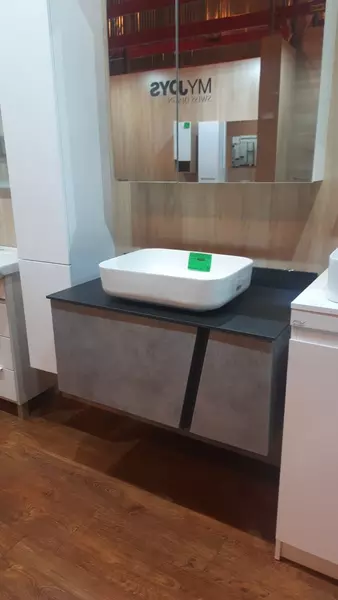 

Уценка, Тумба с раковиной «Comforty» Эдинбург 90 (50/39 T-Y9378 накладная) подвесная бетон светлый