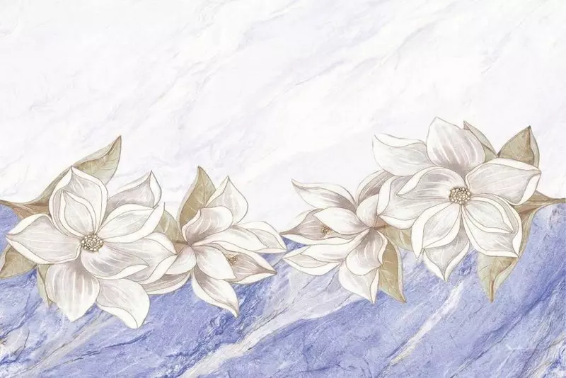 Настенный декор «Тянь-Шань Керамик» Нимфа Glossy 45x30 цветы TP304501HS сиреневый