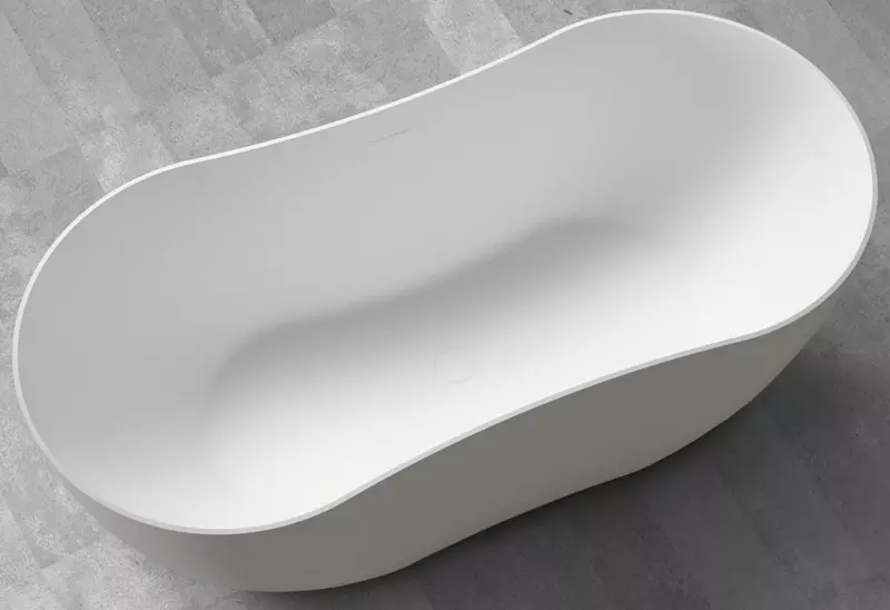 

Ванна из искусственного камня «Abber» Stein AS9604 170/80 с ножками с сифоном белая матовая