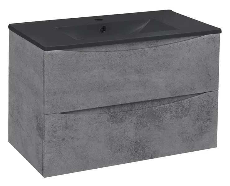 

Тумба с раковиной «Vincea» Mia 75 (VBS-13975MB 76/46 чёрная матовая) подвесная Beton