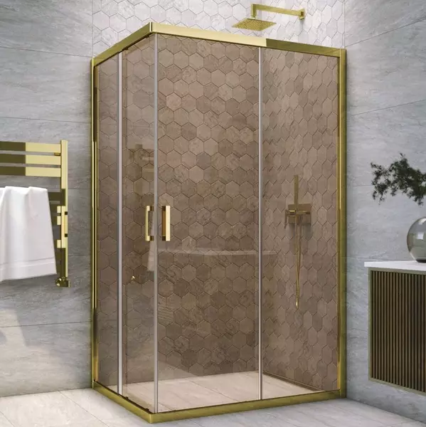 

Душевой угол-ограждение «Vegas Glass» ZA-F Tur Novo h1900 120/90 бронза/глянцевое золото без поддона универсальный