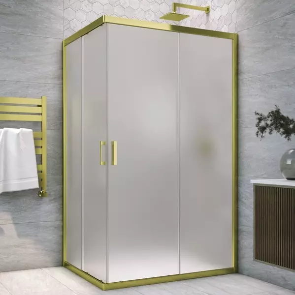 

Душевой угол-ограждение «Vegas Glass» ZA-F Tur Novo h1900 120/100 сатин/глянцевое золото без поддона универсальный
