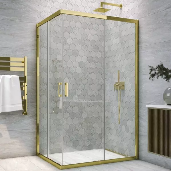 

Душевой угол-ограждение «Vegas Glass» ZA-F Tur Novo h1900 120/110 Crystalvision/глянцевое золото без поддона универсальный