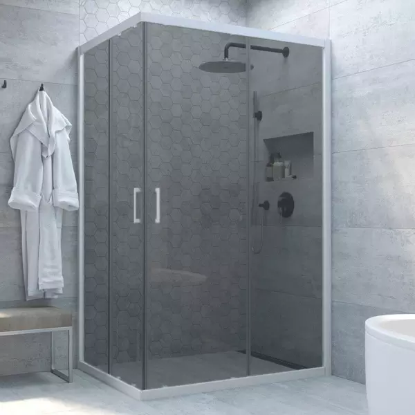 

Душевой угол-ограждение «Vegas Glass» ZA-F Novo 110/100 графит/белый без поддона универсальный