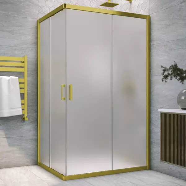

Душевой угол-ограждение «Vegas Glass» ZA-F Novo 110/100 сатин/брашированное золото без поддона универсальный