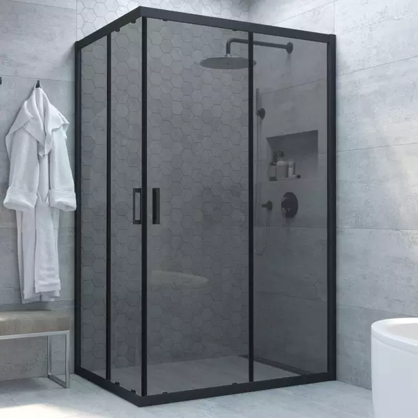 

Душевой угол-ограждение «Vegas Glass» ZA-F Novo 120/100 графит/чёрный матовый без поддона универсальный