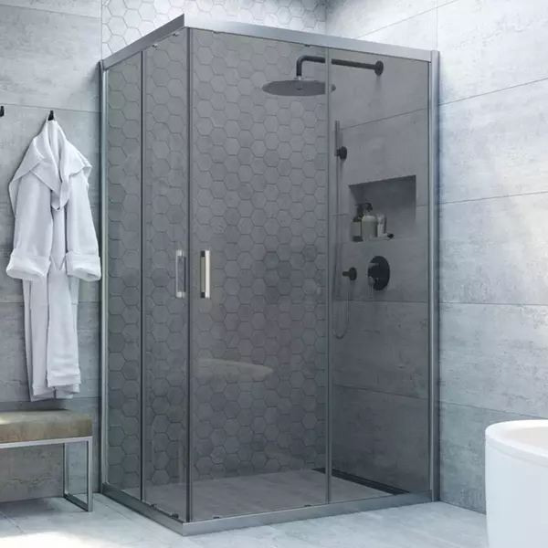 

Душевой угол-ограждение «Vegas Glass» ZA-F Novo 120/110 графит/матовый хром без поддона универсальный