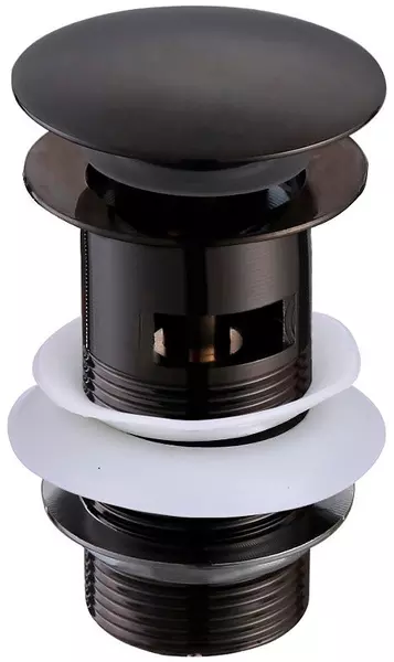 Донный клапан для раковины «Акватек» AQ6001MB с механизмом Клик-Клак чёрный матовый