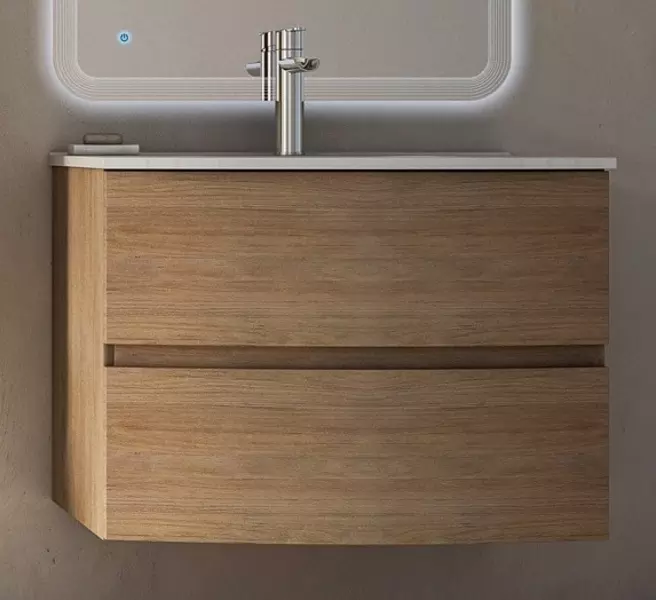 

Тумба с раковиной «Cezares» Elettra 75 (75/52) подвесная Rovere tabacco