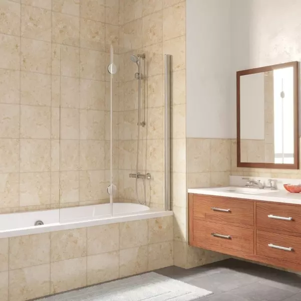 Шторка на ванну стеклянная Vegas Glass E2V Lux 120150 Crystal visionхром глянцевый правая 43740₽