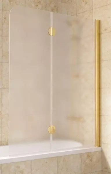 Шторка на ванну стеклянная Vegas Glass E2V Lux 120150 сатинзолото глянцевое правая 46685₽