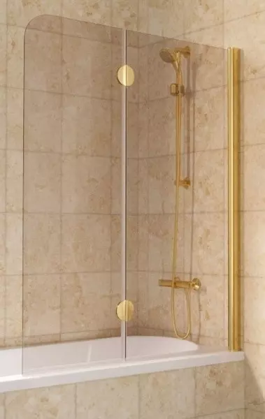 Шторка на ванну стеклянная Vegas Glass E2V Lux 120150 бронзазолото глянцевое правая 47185₽