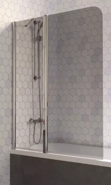 Шторка на ванну стеклянная Vegas Glass E2V Lux ST 125150 графитхром глянцевый левая 47940₽