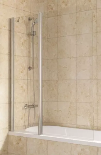 Шторка на ванну стеклянная Vegas Glass E2V Lux ST 125150 Crystal visionхром глянцевый левая 47940₽