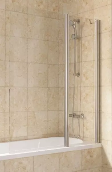 Шторка на ванну стеклянная Vegas Glass E2V Lux ST 125150 Crystal visionхром глянцевый правая 47940₽